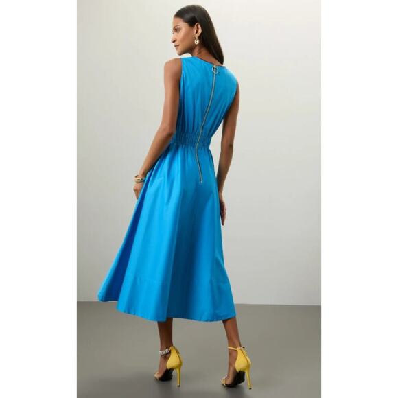 Roksanda x RTR Blue Twill Midi Dress - Picture 4 of 12